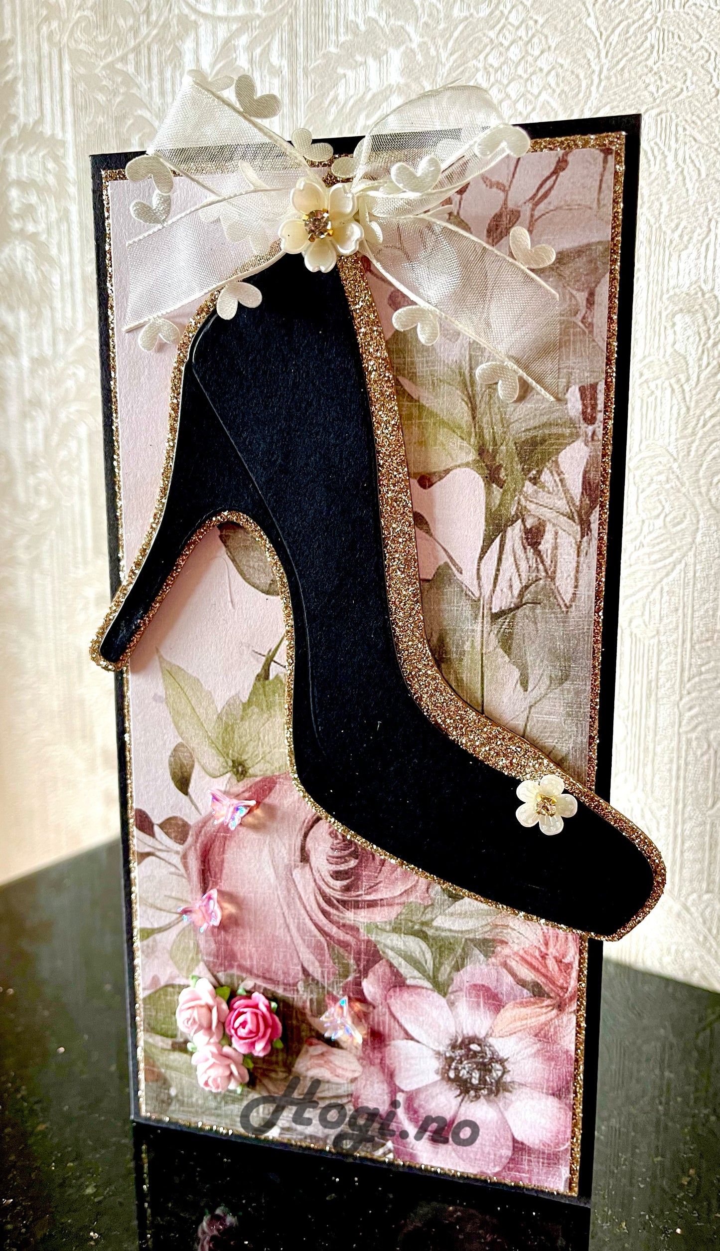 Papirdesign blomst roser lys rosa og mørk rosa Ø10mm 50stk