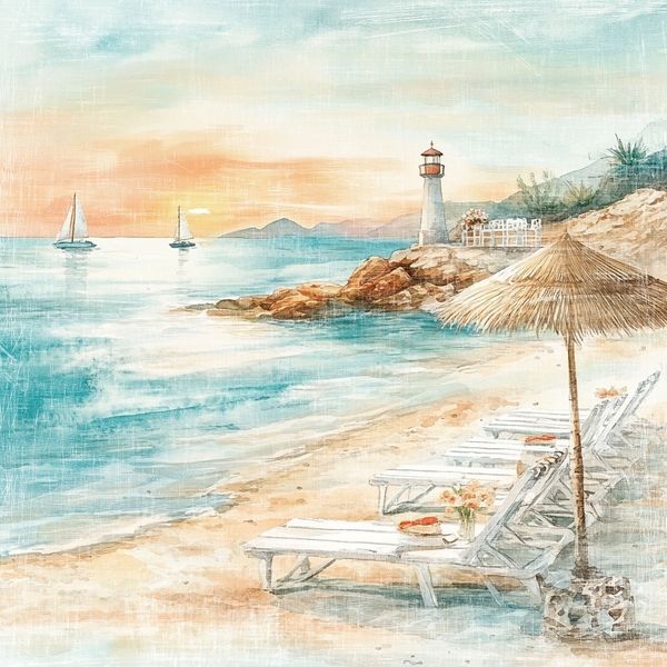 Reprint-   The Beach kolleksjon - the beach -  RP0703- 12x12