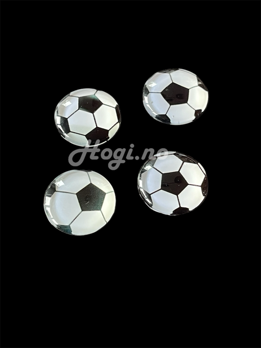 3D fotball med flat bakside 4 stk- ø:2cm