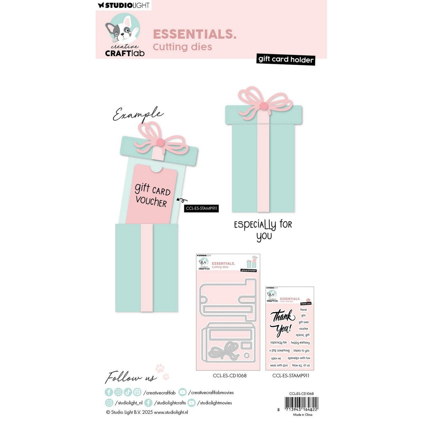 StudioLight - Creative craftlab -  Essentials Cutting Die - Gift card holder (CCL-ES-CD1068)