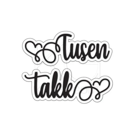Kort og Godt dies K&G KG - Tusen takk -  die363