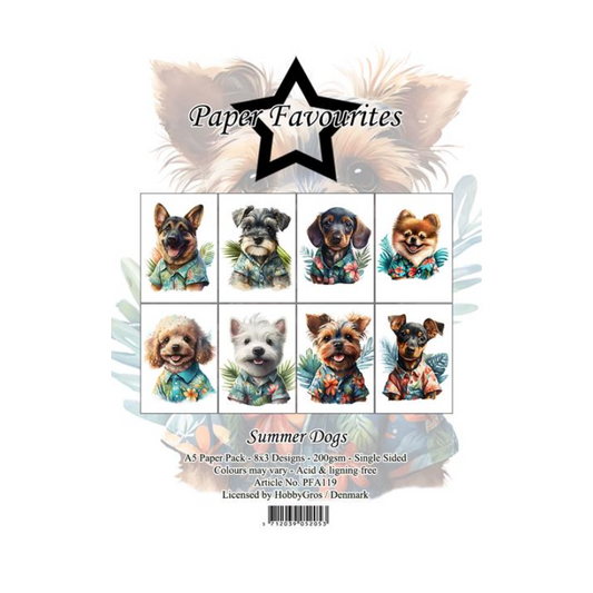 Paper Favourites - Summer Dogs A5 Paper Pack PFA119