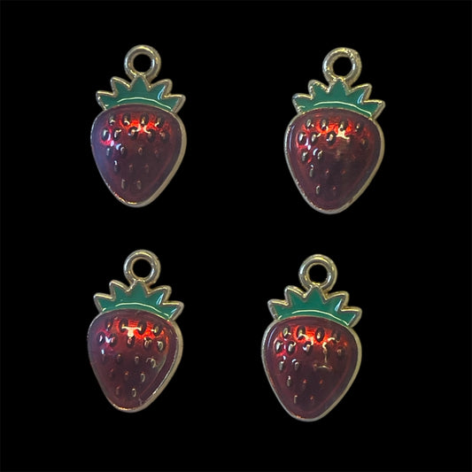 Charms - jordbær 🍓 - 4 stk