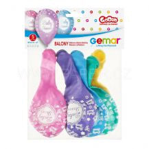 Latex ballonger - Babyshower - 5 assortert pr pk - 12inch