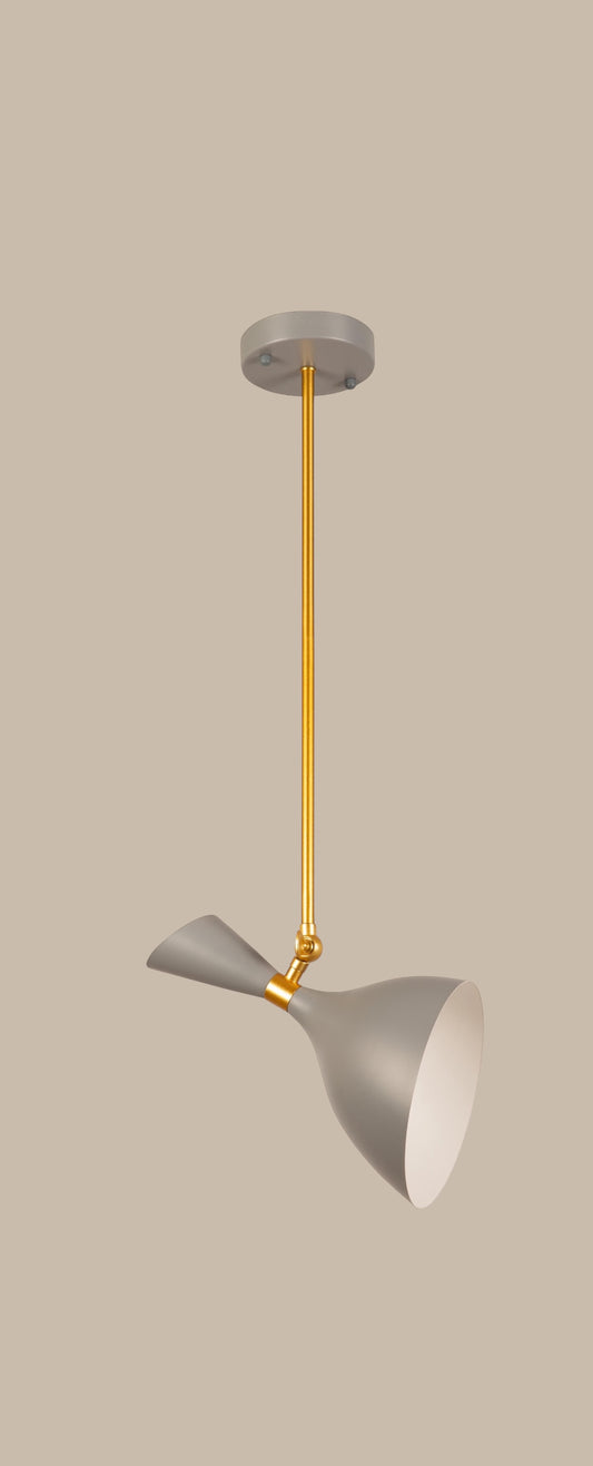 Lampe tak/ vegg metall grå 50cm arm 18x31cm