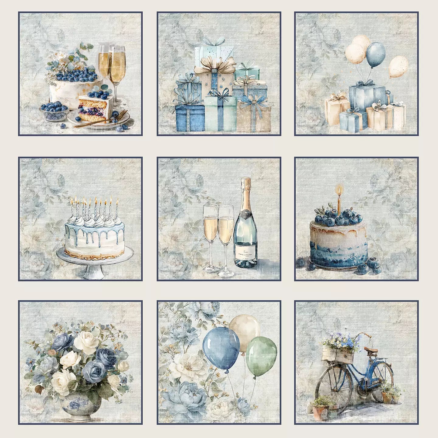 NYHET! Reprint mønsterarkpakke - Hip hip hooray - Collection 12x12