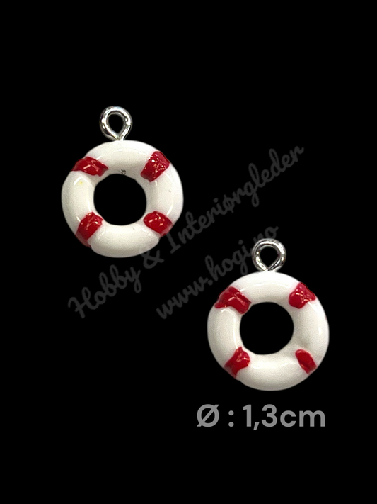 Charms - metallcharms -miniatyr : livbøye 2 stk pr pk