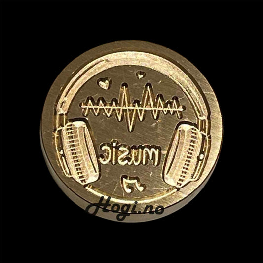 Lakkstempel- wax sealing coin - hodetelefoner og musikk- til lakkstempel segl