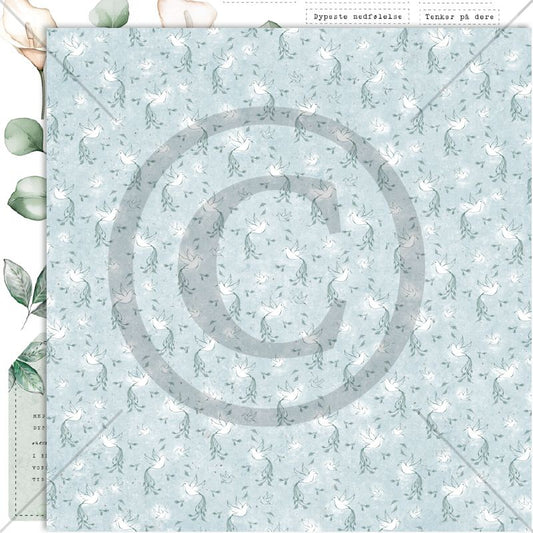 Papirdesign Vintertid -Dypeste medfølelse - 12x12 mønsterark- Tanker til deg