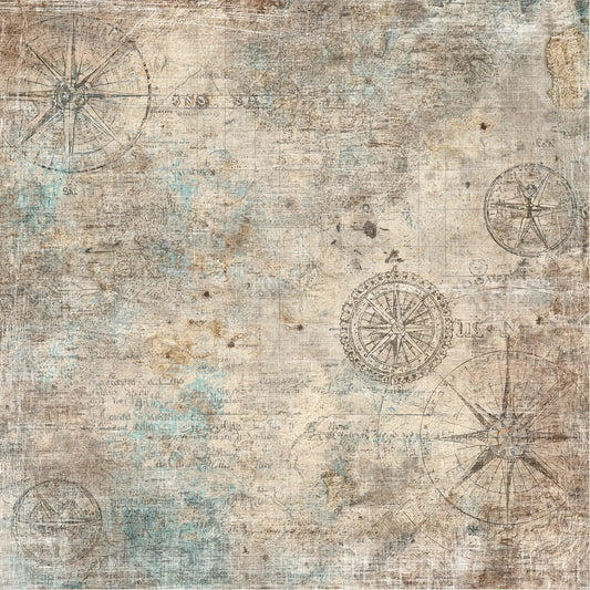 NYHET! Reprint mønsterark - Masculine moments - old map - 12x12