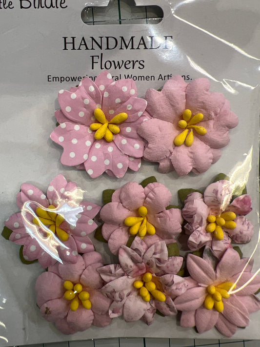 NYHET! Little birdie - Handmade Flowers - Winston Pink Symphony 8pcs