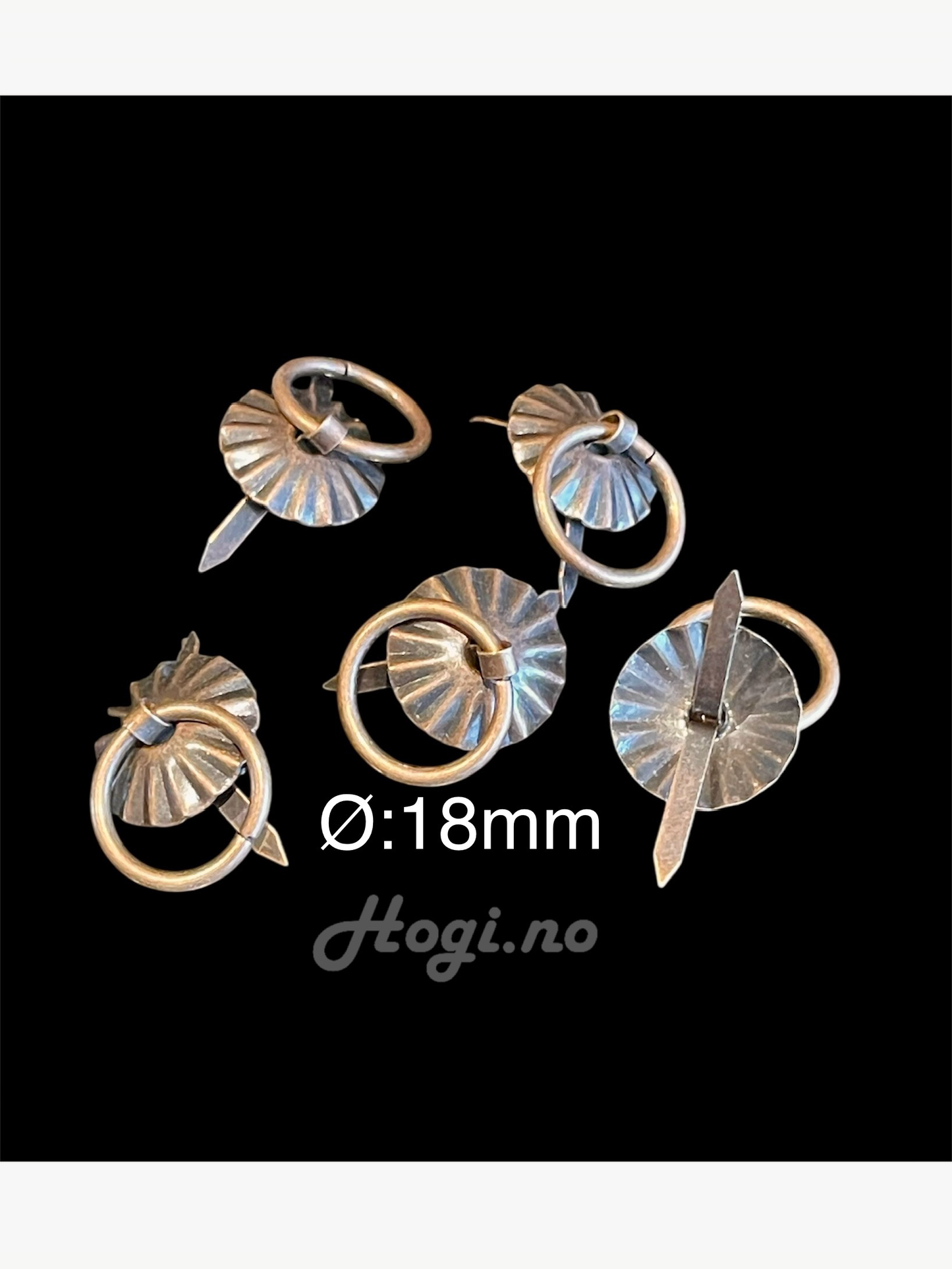 5 stk Håndtak med splittbindersfeste- velg mellom flere farger  metall - Ø ca 18mm