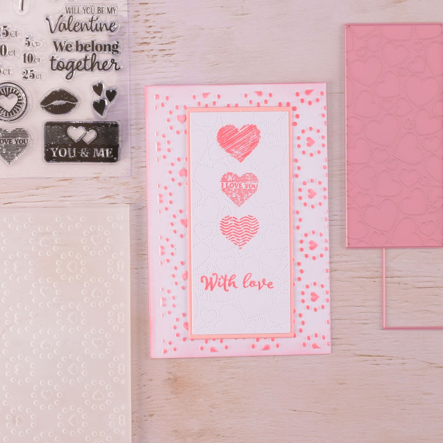 Nellie snellen 3d embossing folder Pop up hearts and dots