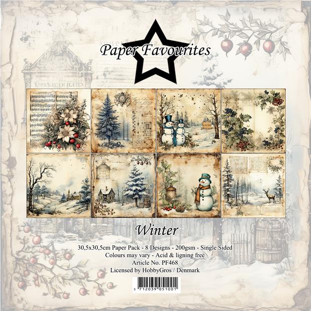 NYHET! Paper Favourites Winter 12x12 inch paper pack