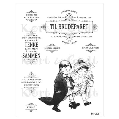 Kort og Godt-  K&G - KG stempelplate - m221 - Bryllyp / til brudepar