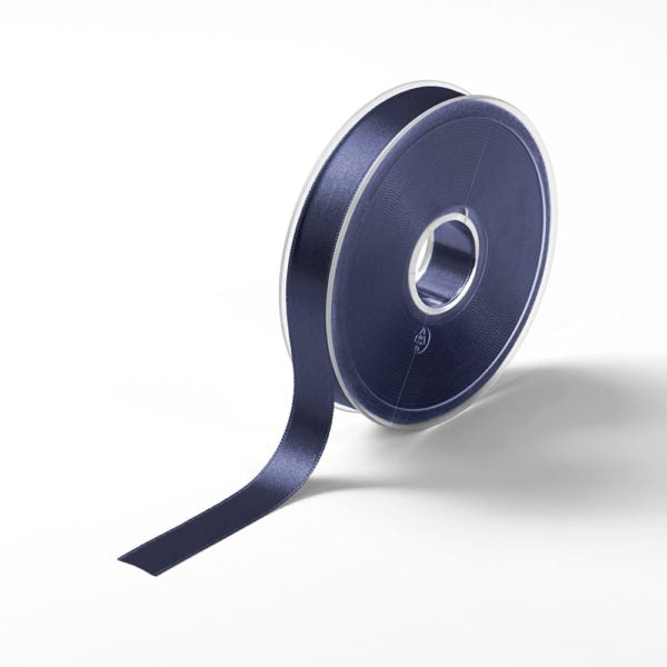 Silkebånd/ satinbånd 15mm marineblå