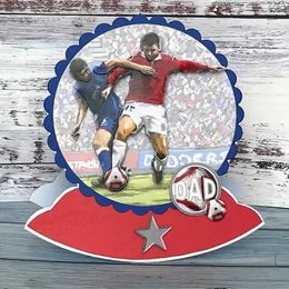 3D klippark -  fotballspillere / fotball - 3D Die Cut Decoupage Layers