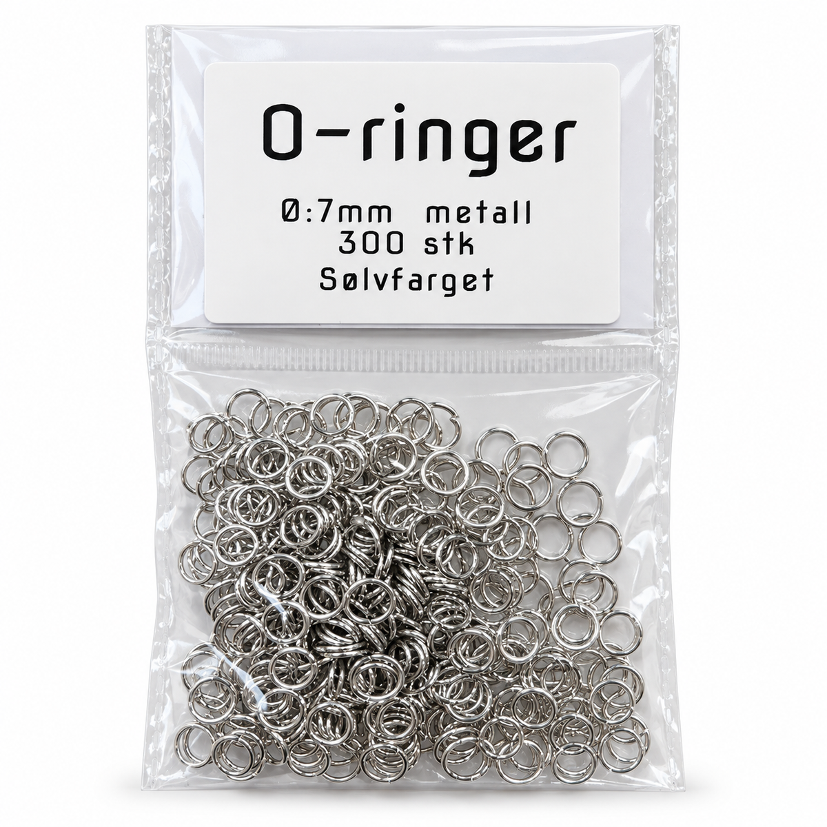 O-ringer i metall – 7 mm, 300 stk. velg farge!