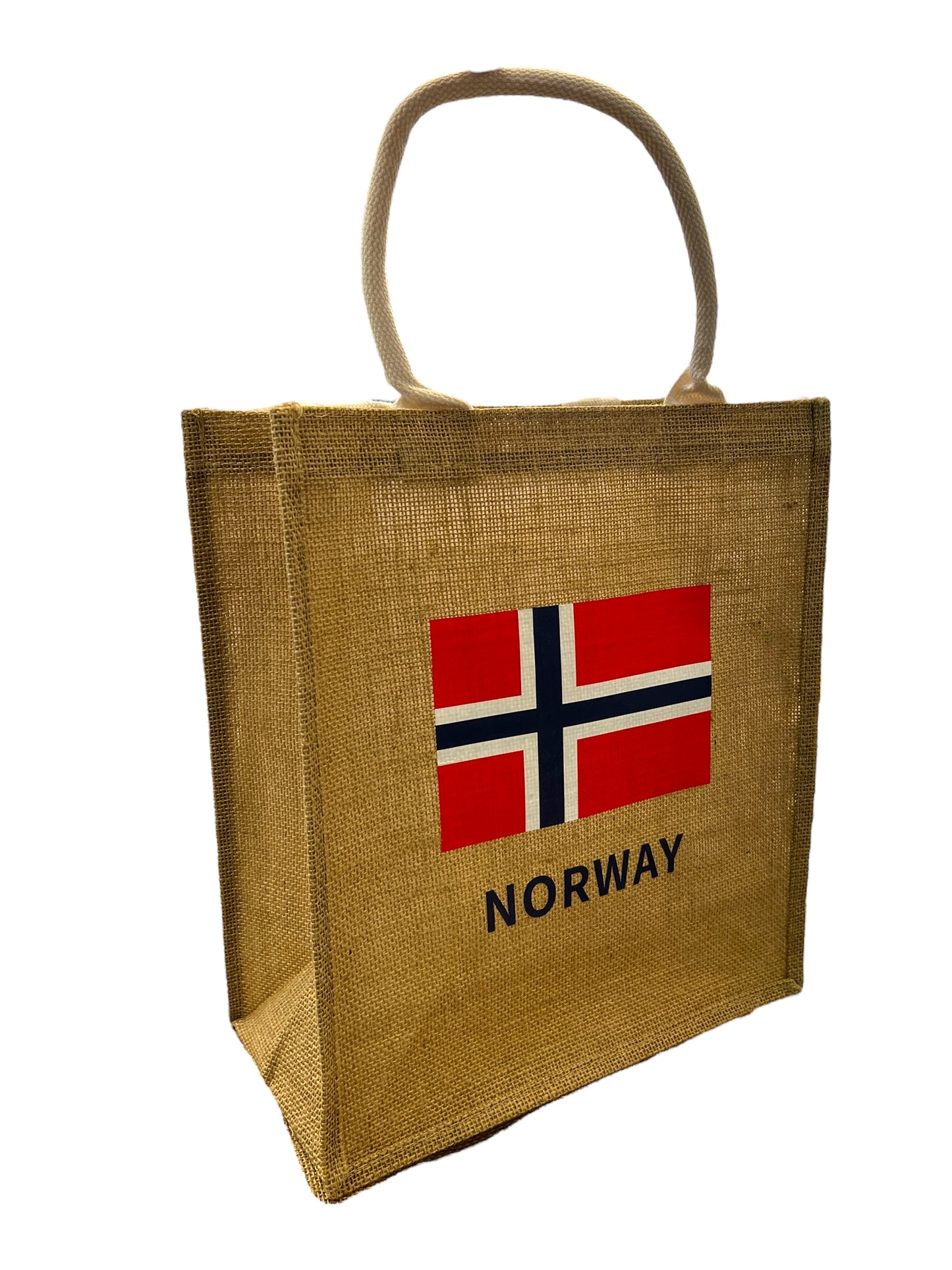 Bag med håndtak - jute - 2 design å velge mellom