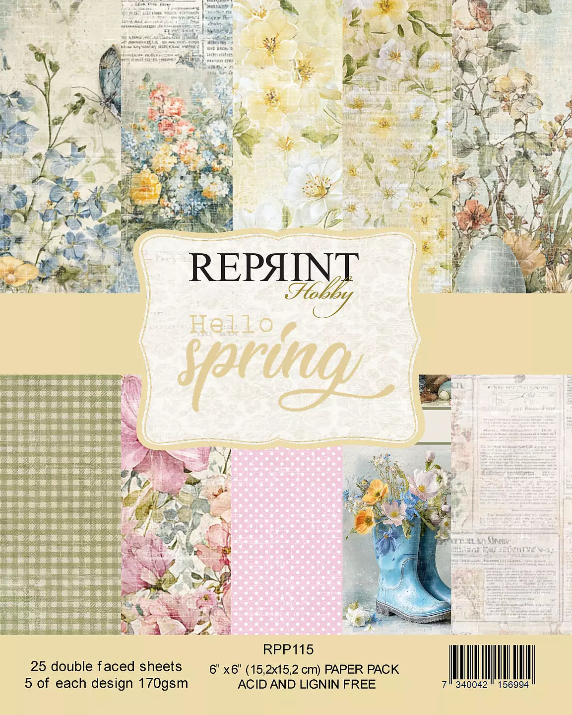 NYHET! Reprint  -  Hello Spring Collection -6x6 - RPP115
