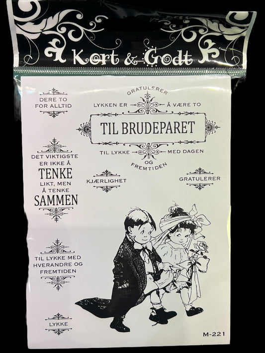Kort og Godt-  K&G - KG stempelplate - m221 - Bryllyp / til brudepar