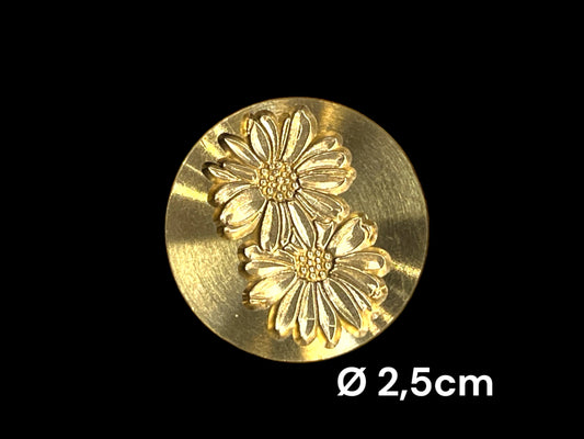 NYHET! Lakkstempel- wax sealing coin- Blomster - Tusenfryd  Ø:25mm