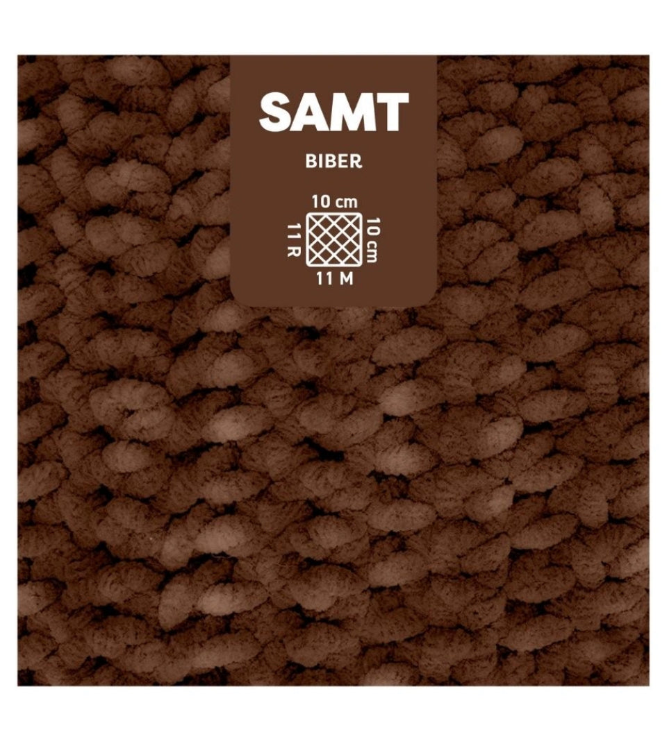 Myboshi Garn -Chenillegarn - Samt  Biber 100g  - brun