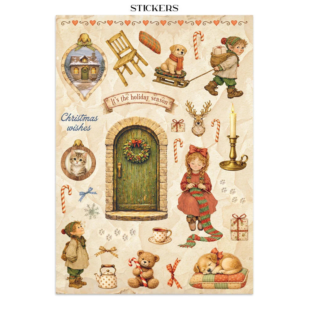 Silent Night Junk Journal Stickers, Backgrounds, Cut-Outs SBJK27