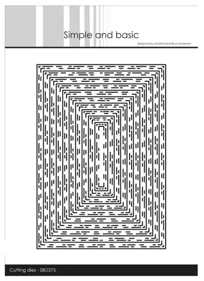 Simple and Basic -  Broken lines Rectangle - Cutting Dies