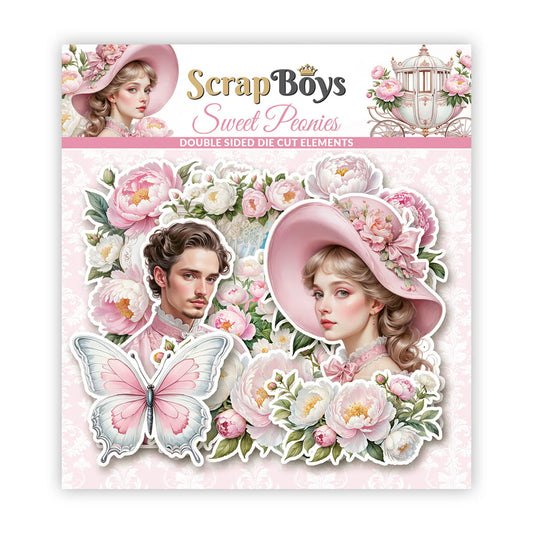 ScrapBoys - Sweet Peonies  - Double Sided Die Cut Elements (
SB-SWPE-12)