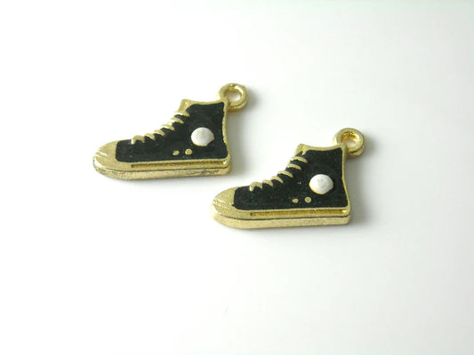 Charms - sneakers sko converse svart/hvit gull