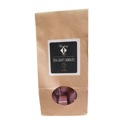 Telys - Gammel rosa - 12stk - 4t brenntid -gjennomsiktig plastkopp.