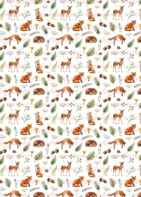 Mønsterark 2 Woodland a4 - papirklipp - motivark