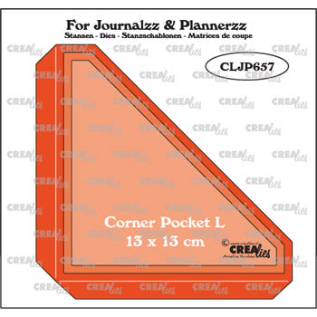Crealies for journal - planner - album corner pocket / hjørne lomme L
