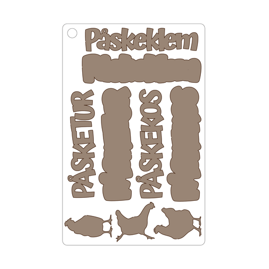 NYHET! Påskeklem, selvklebende laserkutt på plate 9x14cm