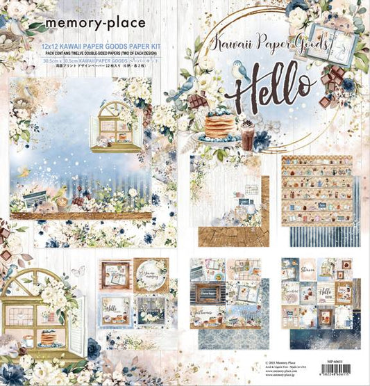 Mønsterark - arkpakke - Kawaii Paper Goods Kit Hello 12x12 Inch Paper Pack (MP-60611)