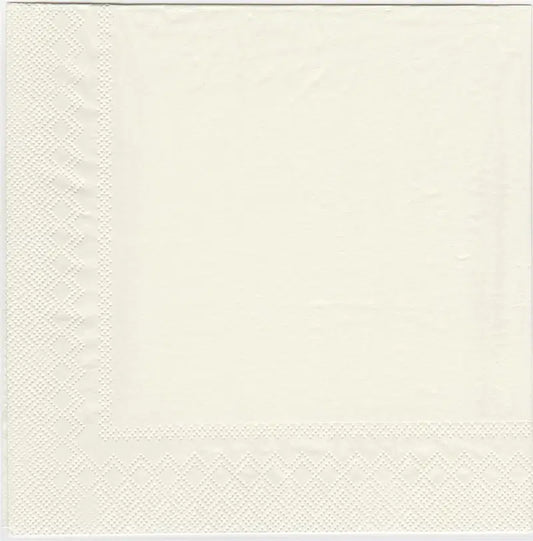 Servietter - middag - cream / kremfarget  - 12 stk 40 x 40cm