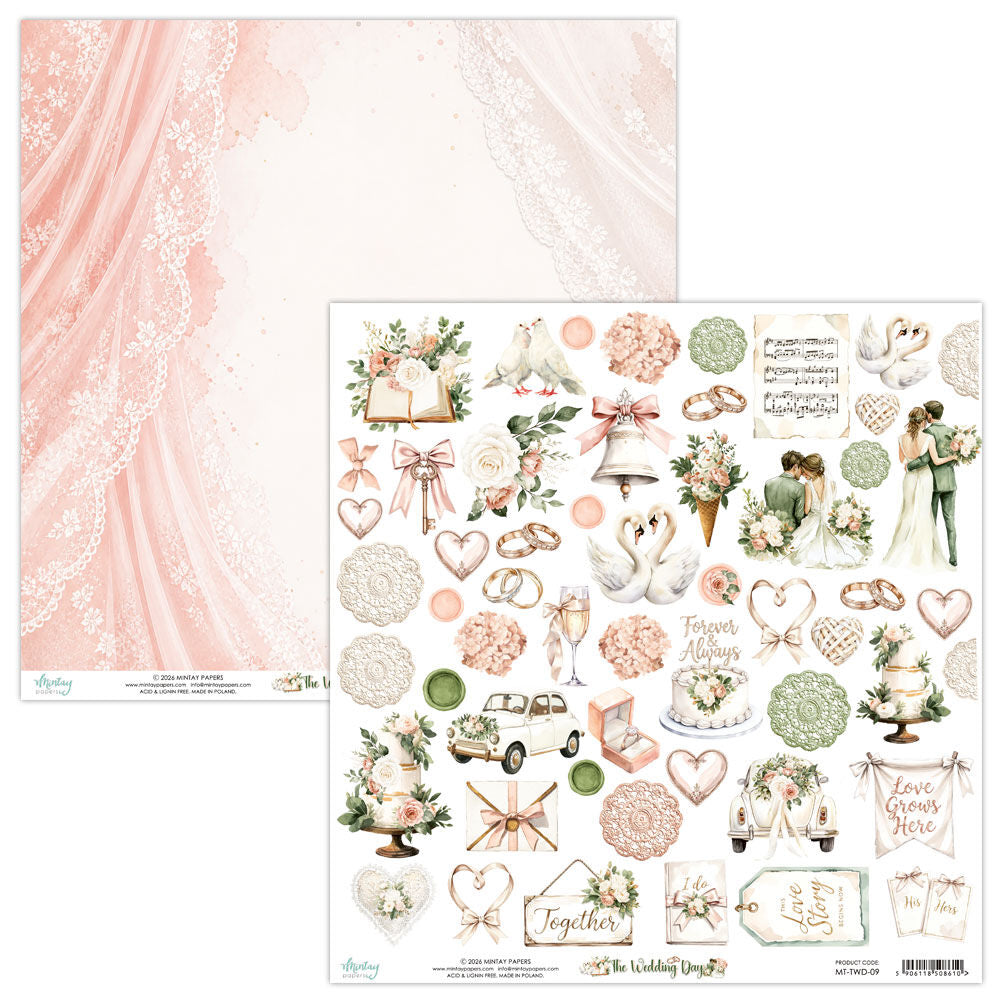 Mintay - The Wedding Day 12x12 Inch Paper Elements (MT-TWD-09)