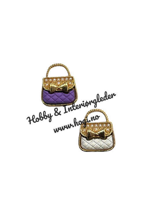Charms - metallcharms - miniatyr : mini veske - flere farer å velge mellom  2 stk pr pk