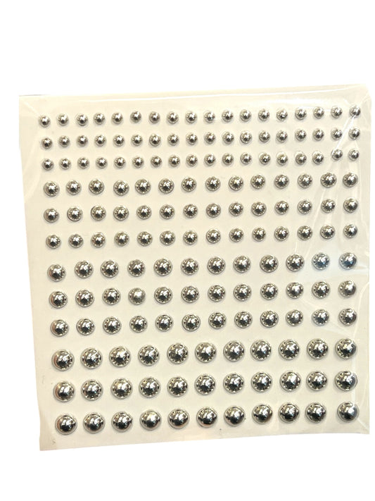 Halvperler - Sølv, skinnende blank 120 stk assortert størrelse