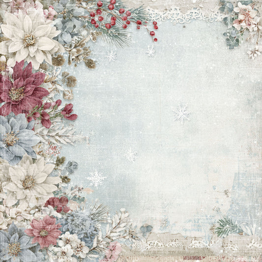 NYHET! Reprint mønsterark - Deck the Halls - Winter flowers -RP0715 - 12x12