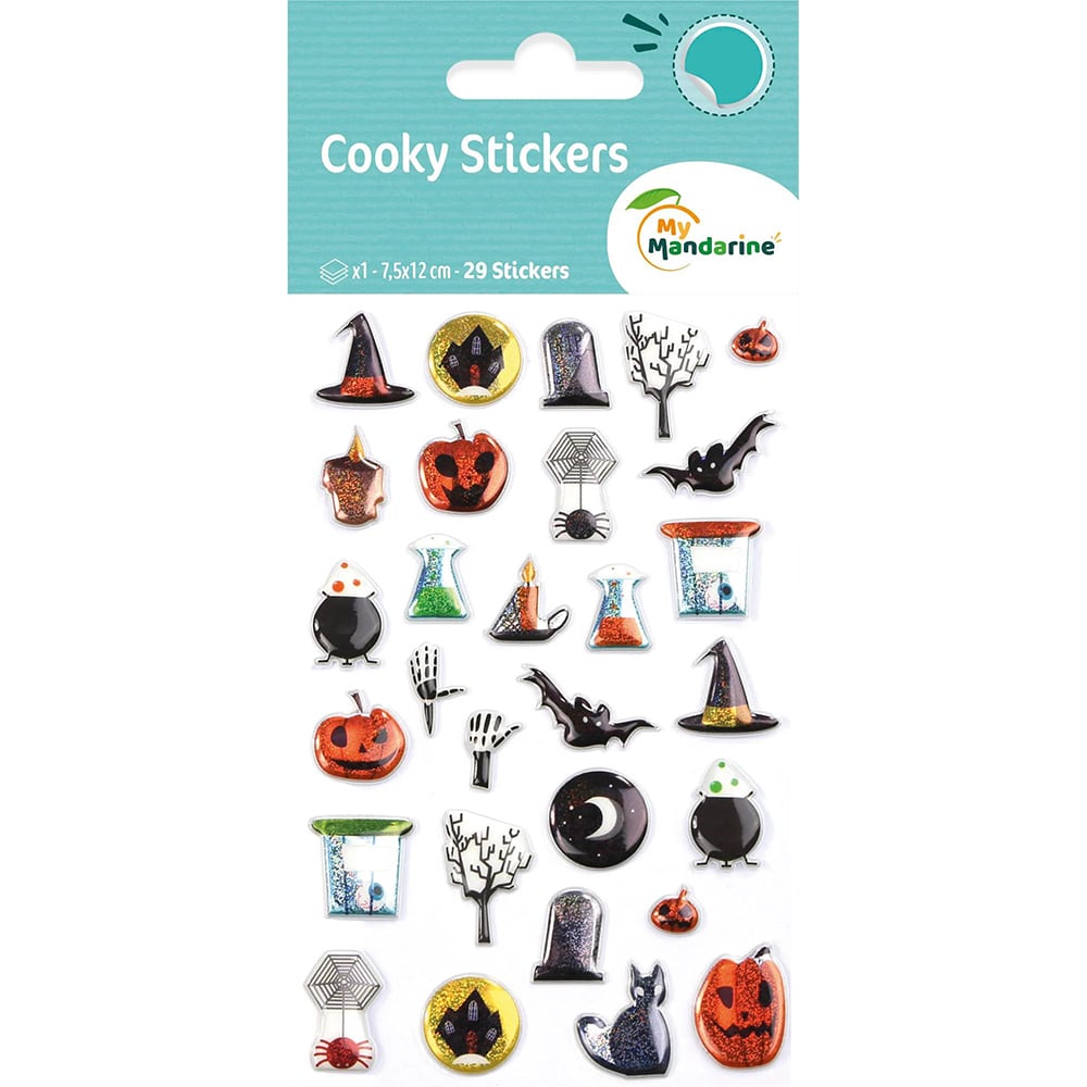 Cooky stickers - 3d Klistremerker - Halloween / spooky  - 29 stk