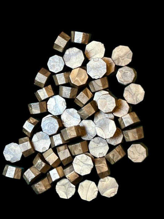 Wax octagon - metallic sjokoladebrun, voks til bruk med lakksegl/ lakkstempel 17g