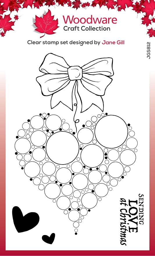 Woodware stempelplate - Big bubble  bauble - Heart clear stamps ( jgs812)