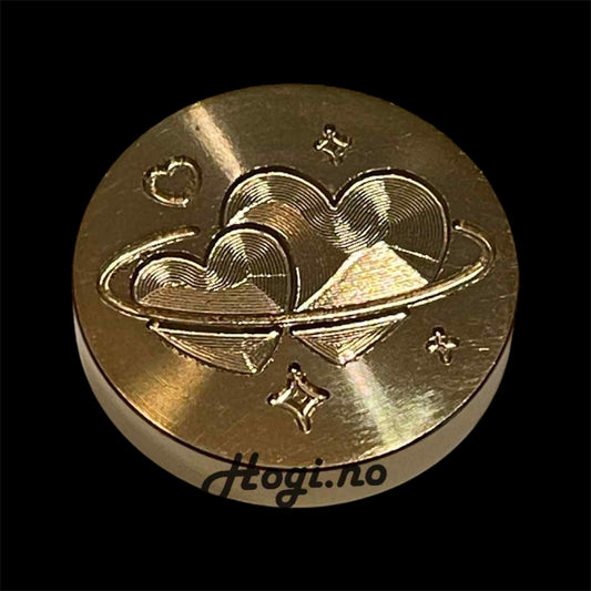 Lakkstempel- wax sealing coin - To hjerter-kjærlighet- lakkstempel segl