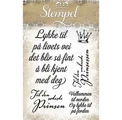 Papirdesign stempelplate - Prins og prinsesse  PD 13785
