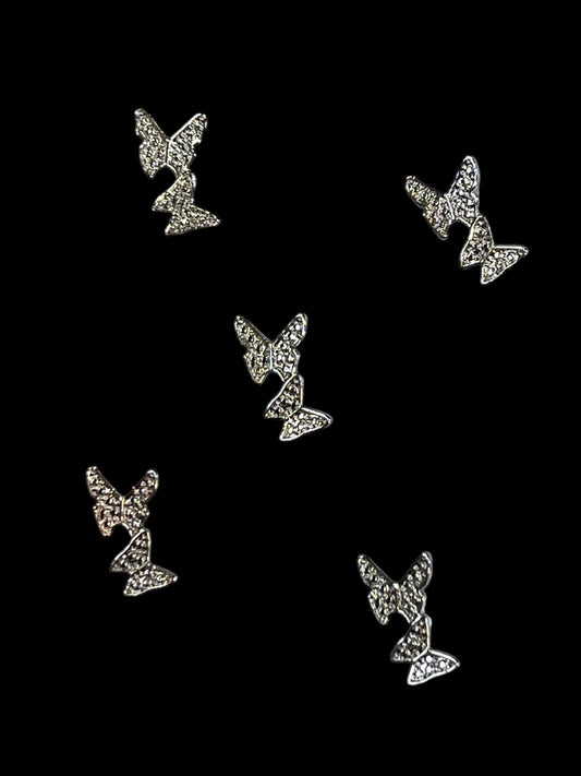 Charms - miniatyr - metallcharms - dobbel sommerfugl