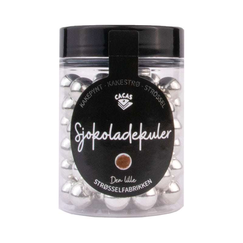 Kakepynt sølvkuler Sjokoladekuler Sølv 11mm  80g