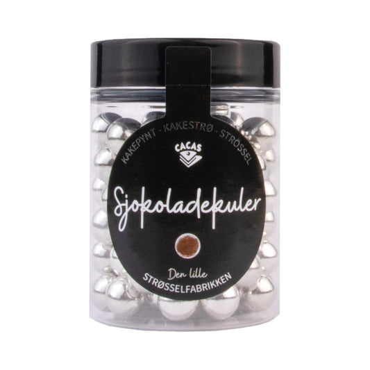 Kakepynt sølvkuler Sjokoladekuler Sølv 11mm 80g