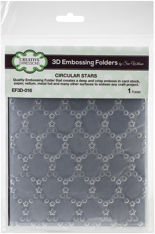 Creative expression Sue Wilson 3D Embossing folder circular stars